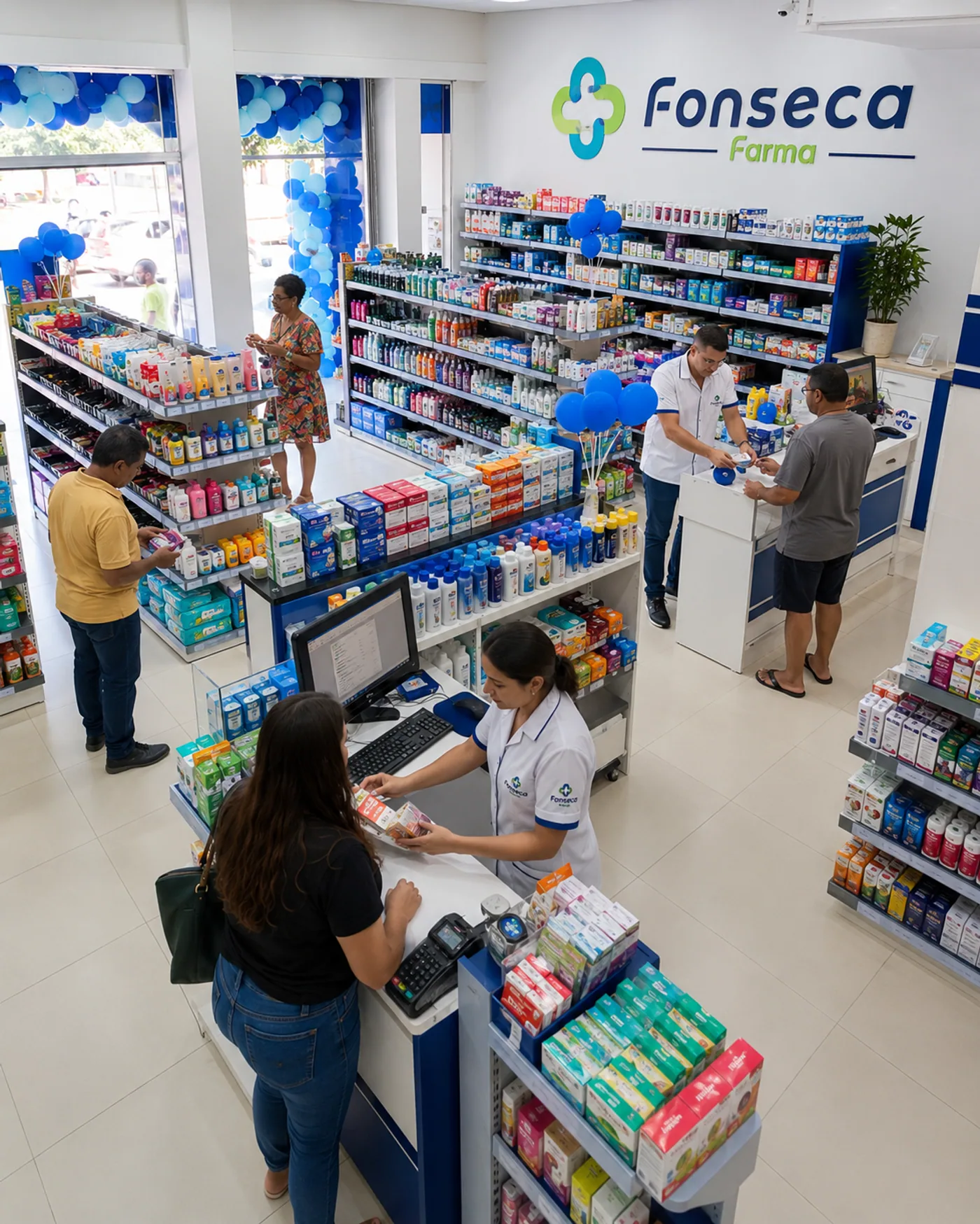 Atendimento em movimento na Fonseca Farma, farmácia em Iúna - ES